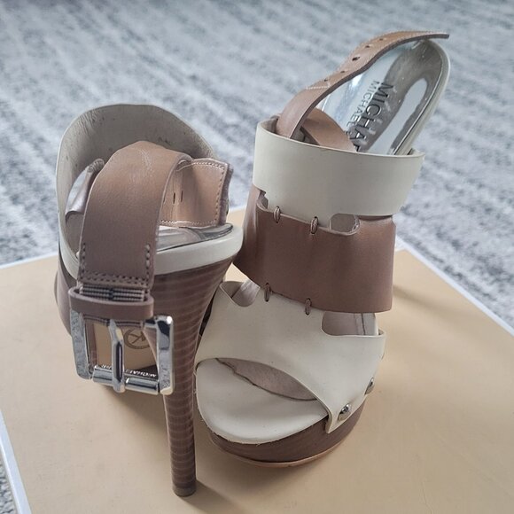 MICHAEL Michael Kors "Seville" Platform Vanilla/Dark Khaki - Picture 4 of 6